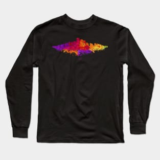 Phoenix City Skyline - Watercolor Red, orange, purple Long Sleeve T-Shirt